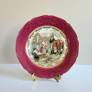 Large 10.5'' Vintage Bohemia Royal Ivory ceramic porcelain plate.